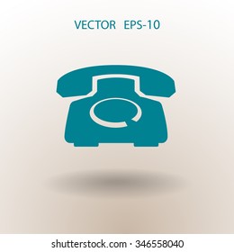 Flat icon of a phone