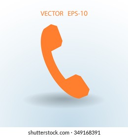 Flat icon of a phone