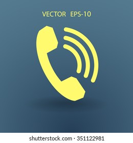 Flat icon of a phone