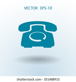 Flat icon of a phone