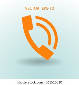 Flat icon of a phone