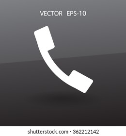 Flat icon of a phone