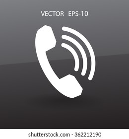 Flat icon of a phone