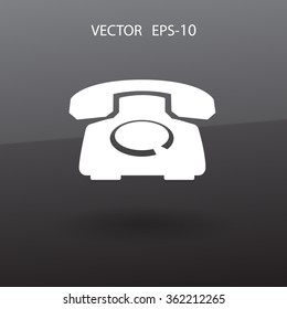 Icono plano de un teléfono