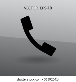 Flat icon of a phone