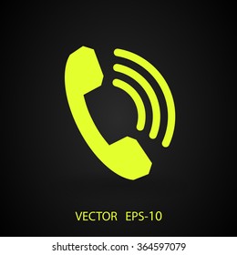 Flat icon of a phone