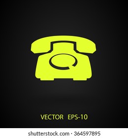 Flat icon of a phone