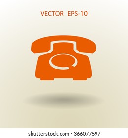 Flat icon of a phone