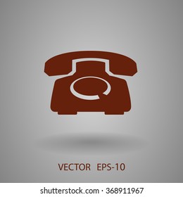 Flachbildsymbol eines Telefons