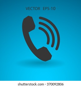 Flat icon of a phone