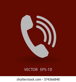 Flat icon of a phone