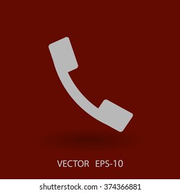 Icono plano de un teléfono