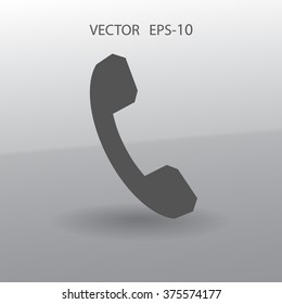 Icono plano de un teléfono