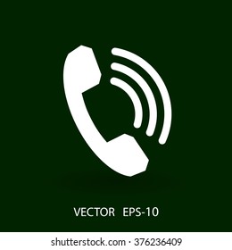 Flat icon of a phone