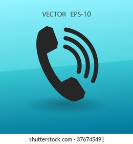 Icono plano de un teléfono