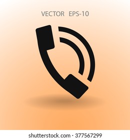 Icono plano de un teléfono