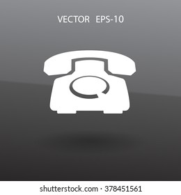 Flachbildsymbol eines Telefons