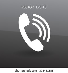 Icono plano de un teléfono