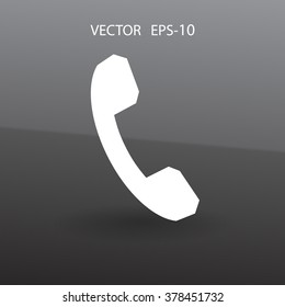 Icono plano de un teléfono