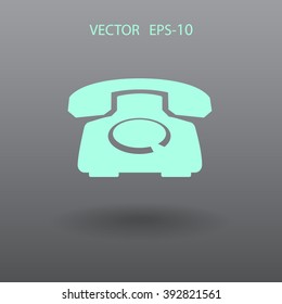 Icono plano de un teléfono