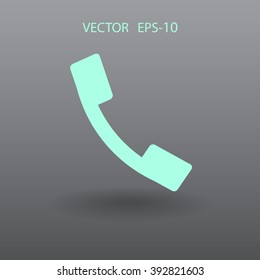 Icono plano de un teléfono