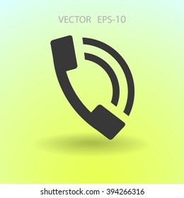 Flat icon of a phone