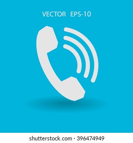 Icono plano de un teléfono