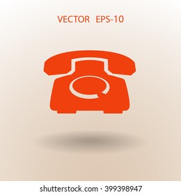 Flat icon of a phone
