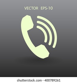 Flat icon of a phone