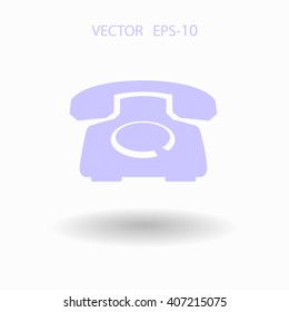 Icono plano de un teléfono