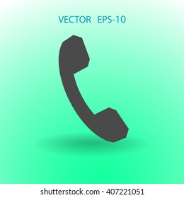 Flat icon of a phone