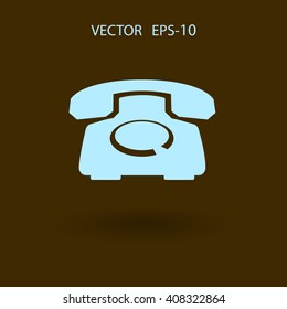 Icono plano de un teléfono