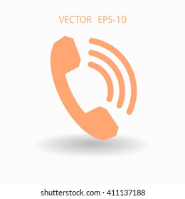 Flat icon of a phone