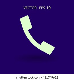 Flat icon of a phone