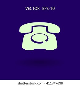 Icono plano de un teléfono