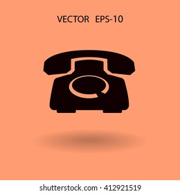 Flat icon of a phone