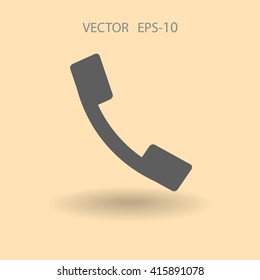 Icono plano de un teléfono