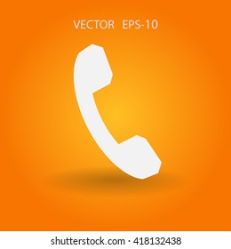 Flat icon of a phone