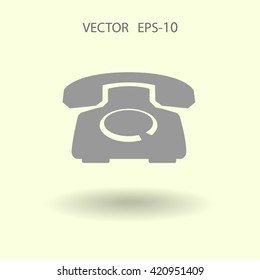 Flat icon of a phone