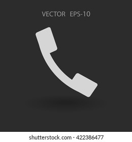 Flachbildsymbol eines Telefons