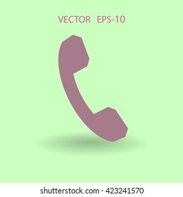 Flat icon of a phone