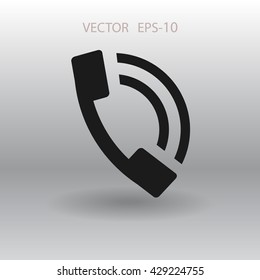 Flachbildsymbol eines Telefons