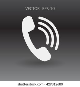 Icono plano de un teléfono