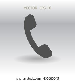 Flat icon of a phone