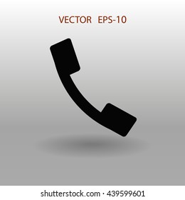 Flat icon of a phone