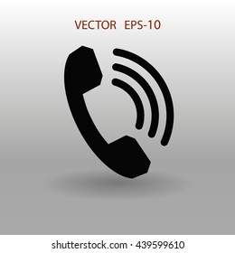 Flat icon of a phone