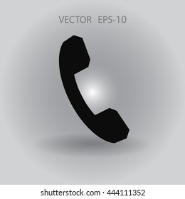 Flat icon of a phone