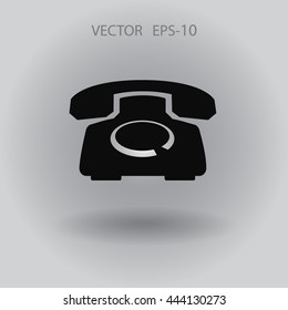 Flat icon of a phone