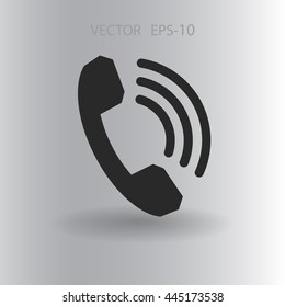 Flat icon of a phone