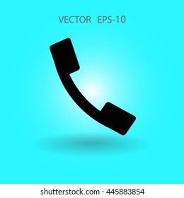 Flat icon of a phone